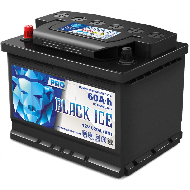Автомобильный аккумулятор BLACK ICE Pro 6СТ-60.1 VL