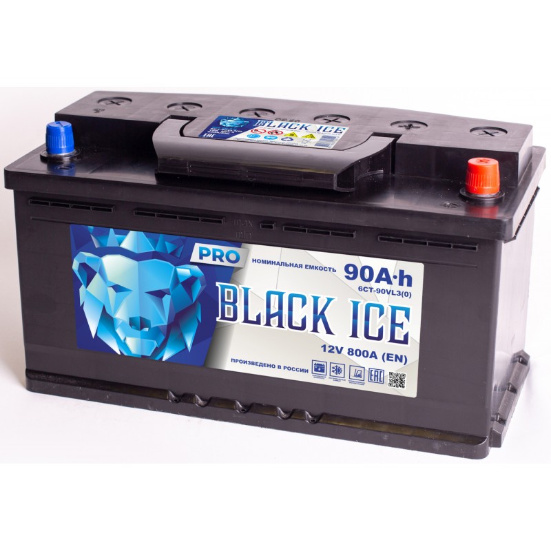 Автомобильный аккумулятор BLACK ICE Pro 6СТ-90.0 VL