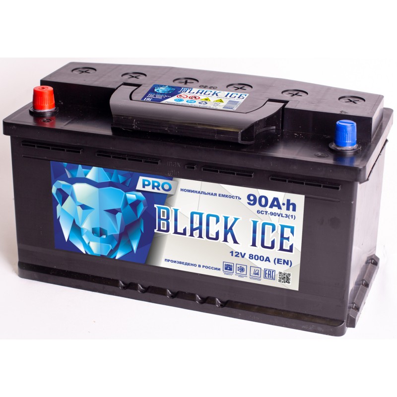 Автомобильный аккумулятор BLACK ICE Pro 6СТ-90.1 VL