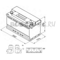 Аккумулятор BOSCH S3 012 0092S30120 88 Ач (A/h) обратная полярность - 588403074