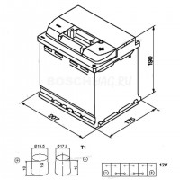 Аккумулятор BOSCH S4 002 0092S40020 52 Ач (A/h) обратная полярность - 552400047