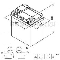 Аккумулятор VARTA Blue Dynamic A14 40 Ач (A/h) обратная полярность - 540126033