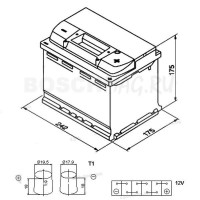 Аккумулятор BOSCH S5 004 0092S50040 61 Ач (A/h) обратная полярность - 561400060