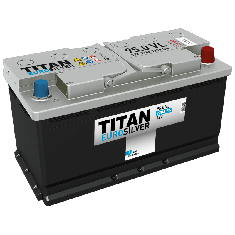 Автомобильный аккумулятор TITAN EUROSILVER 6СТ-95.0 VL