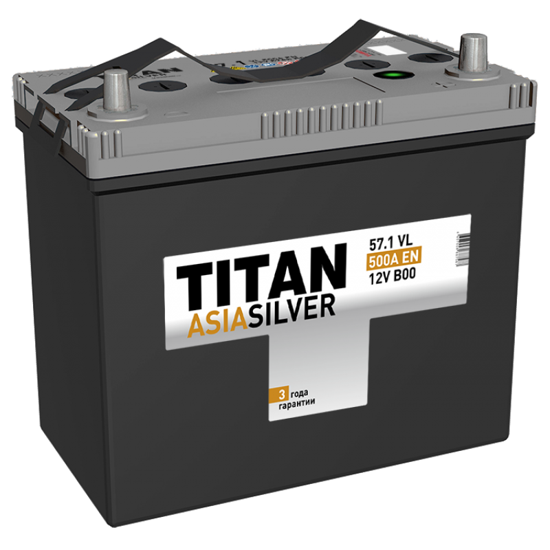 Автомобильный аккумулятор TITAN ASIASILVER 6CT-57.1 VL B00