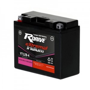 Аккумулятор RDRIVE EXTREMAL IRIDIUM YT12B-4 10.5Ач 12В 165А прямая полярность (1)
