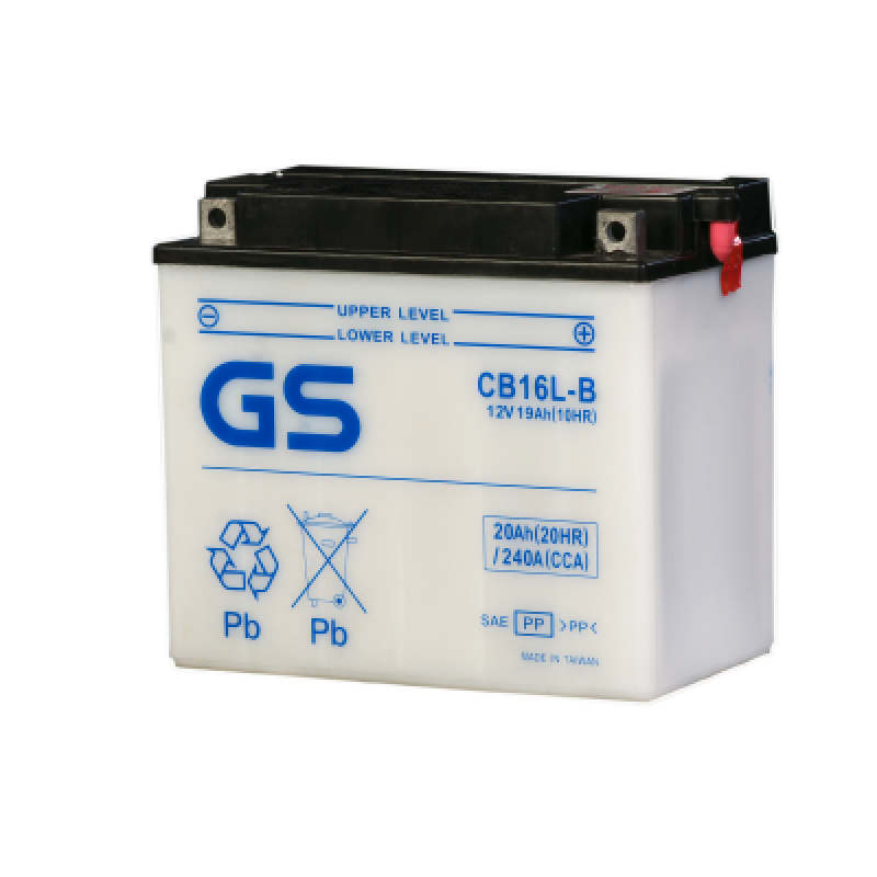 Аккумулятор GS YUASA GS CB16L-B 19Ач 12В 240А прямая полярность (1)