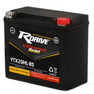 Аккумулятор RDRIVE EXTREMAL GOLD YTX20HL 18.9Ач 12В 310А прямая полярность (1)