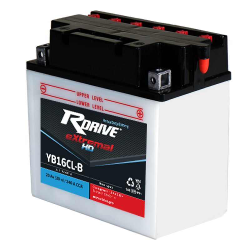 Аккумулятор RDRIVE EXTREMAL HD YB16CL-B 20Ач 12В 240А обратная полярность (0)