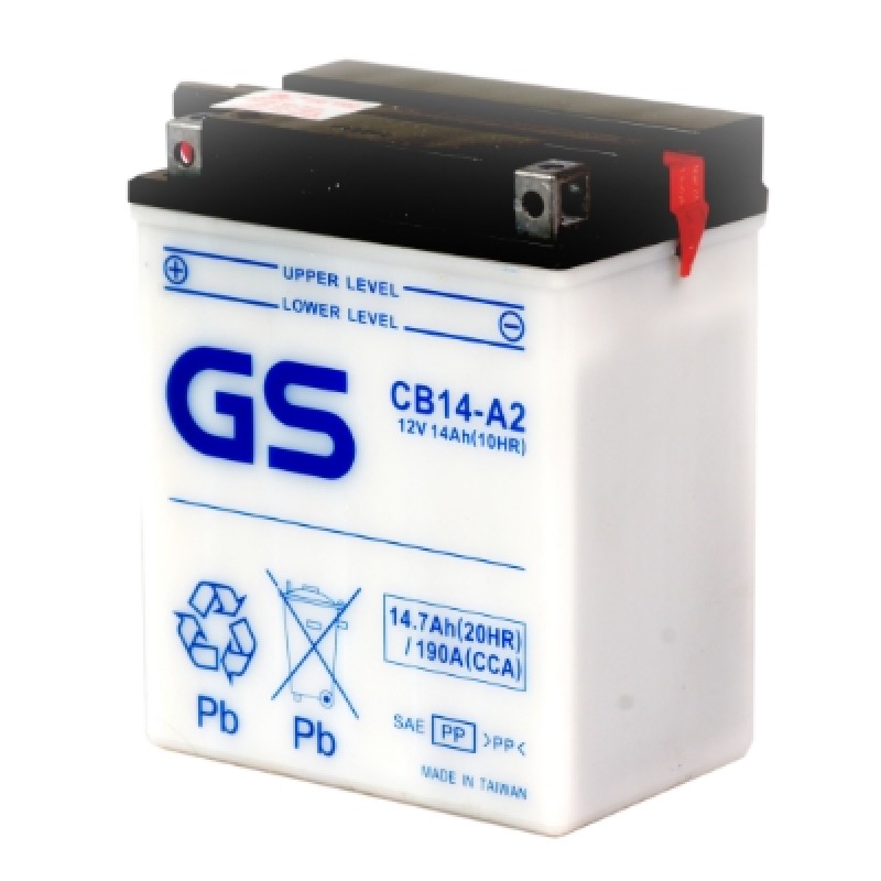 Аккумулятор GS YUASA GS CB14-A2 14Ач 12В 190А прямая полярность (1)