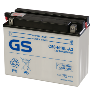 Аккумулятор GS YUASA GS C50-N18L-A3 20Ач 12В 260А обратная полярность (0)