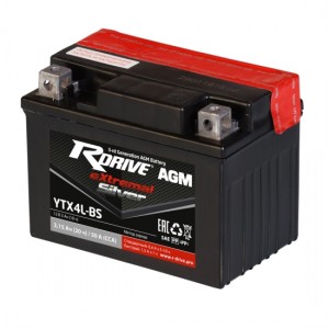 Аккумулятор RDRIVE EXTREMAL SILVER YTX4L-BS 3.15Ач 12В 50А обратная полярность (0)
