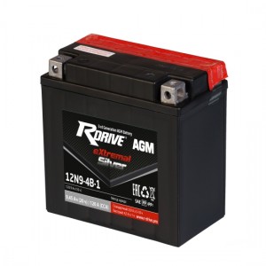 Аккумулятор RDRIVE EXTREMAL SILVER 12N9-4B-1 9.45Ач 12В 120А прямая полярность (1)