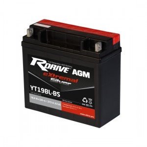 Аккумулятор RDRIVE EXTREMAL SILVER YT19BL-BS 18Ач 12В 275А прямая полярность (1)