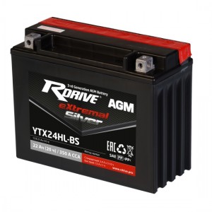 Аккумулятор RDRIVE EXTREMAL SILVER YTX24HL-BS 22Ач 12В  обратная полярность (0)