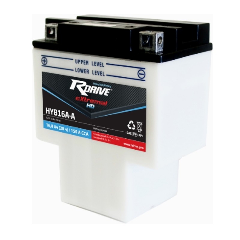 Аккумулятор RDRIVE EXTREMAL HD HYB16A-A 16Ач 12В 150А прямая полярность (1)
