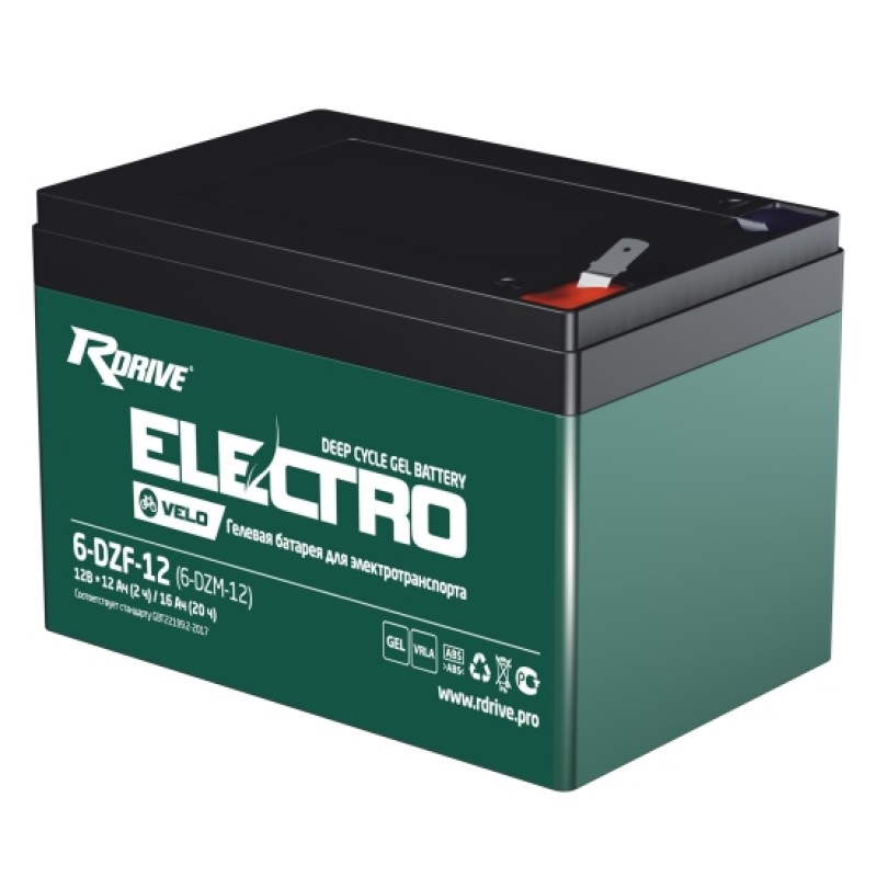 Аккумулятор RDRIVE ELECTRO VELO 6-DZF-12 (6-DZM-12) 12Ач 12В  обратная полярность (0)