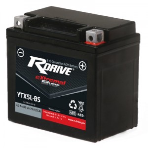 Аккумулятор RDRIVE EXTREMAL SILVER YTX5L-BS 4.2Ач 12В 90А обратная полярность (0)