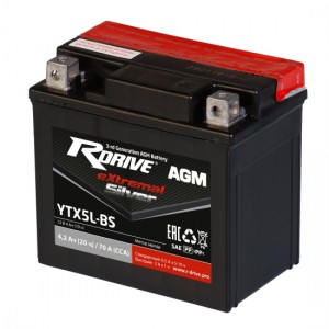 Аккумулятор RDRIVE EXTREMAL SILVER YTX5L-BS 4.2Ач 12В 70А прямая полярность (1)