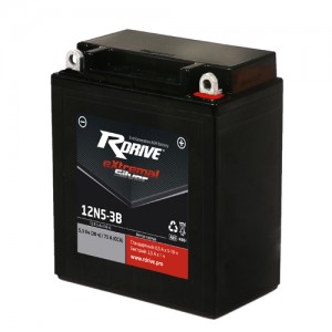 Аккумулятор RDRIVE EXTREMAL SILVER 12N5-3B 5.3Ач 12В 75А прямая полярность (1)