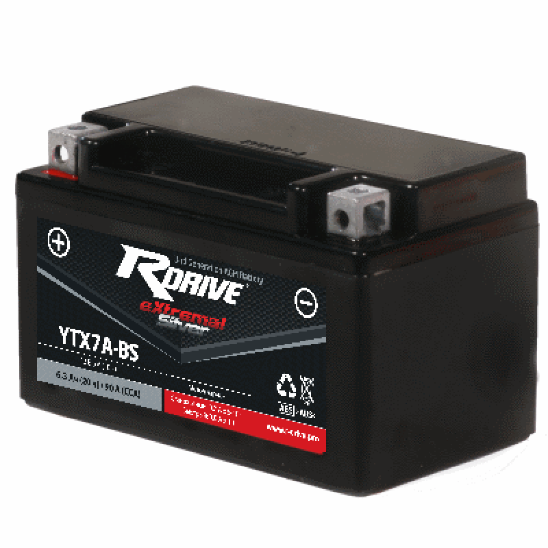 Аккумулятор RDRIVE EXTREMAL SILVER YTX7A-BS 6.3Ач 12В 90А обратная полярность (0)