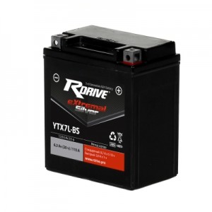 Аккумулятор RDRIVE EXTREMAL SILVER YTX7L-BS 6.3Ач 12В 110А прямая полярность (1)