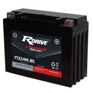 Аккумулятор RDRIVE EXTREMAL SILVER YTX24HL-BS 22Ач 12В 350А обратная полярность (0)