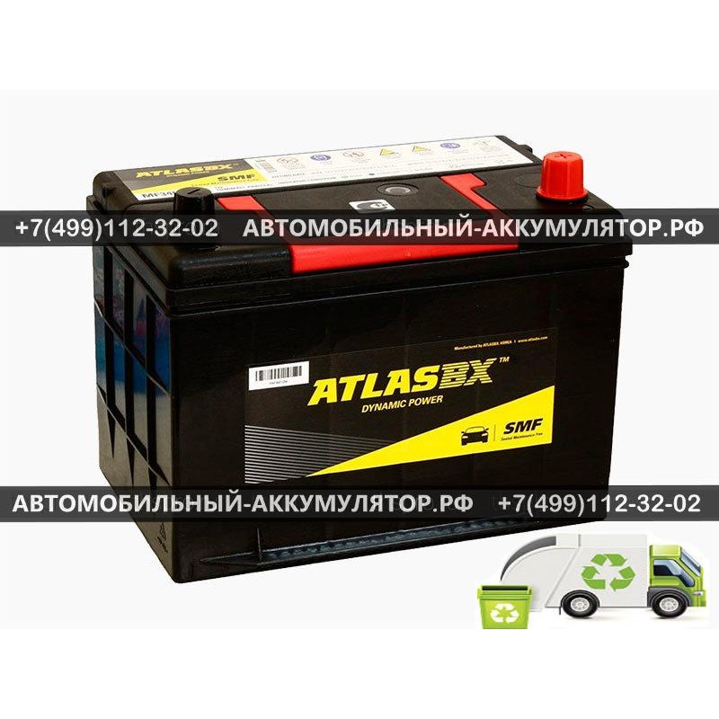 АККУМУЛЯТОР ATLAS  85Ah EN750 о.п.(260х172х180) (MF34R-750)