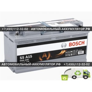 АККУМУЛЯТОР BOSCH 105Ah EN950 о.п.(393х175х190) (S5A15) AGM