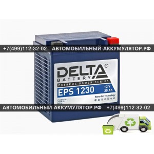 АККУМУЛЯТОР DELTA  30Ah EN400 о.п. (166х130х175) EPS 1230 (YTX30HL-BS, YTX30L-B, YTX30L)
