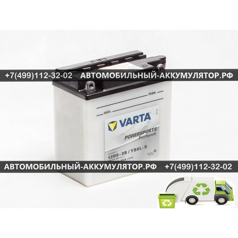 АККУМУЛЯТОР МОТО VARTA  9Ah EN85 о.п.(136х76х140) Funstart Freshpack (12N9-3B/YB9L-B) (Y6)