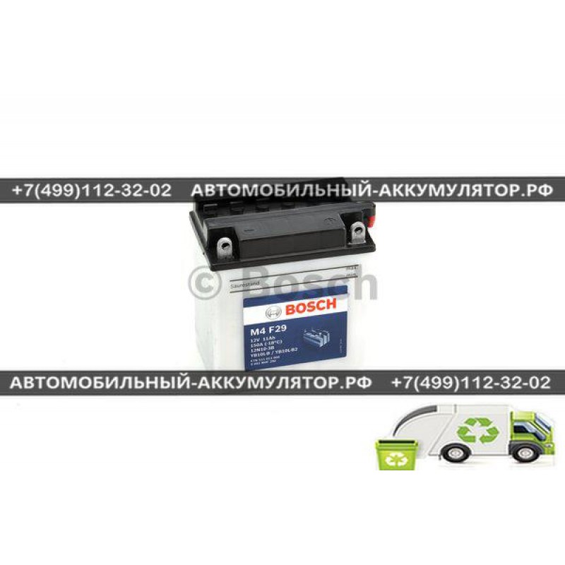 АККУМУЛЯТОР BOSCH МОТО M4 F29  0092M4F290 11Ач (A/h) - 511013  009 / YB10L-B2