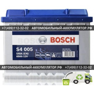 Аккумулятор BOSCH S4 005 0092S40050 60 Ач (A/h) обратная полярность - 560408054