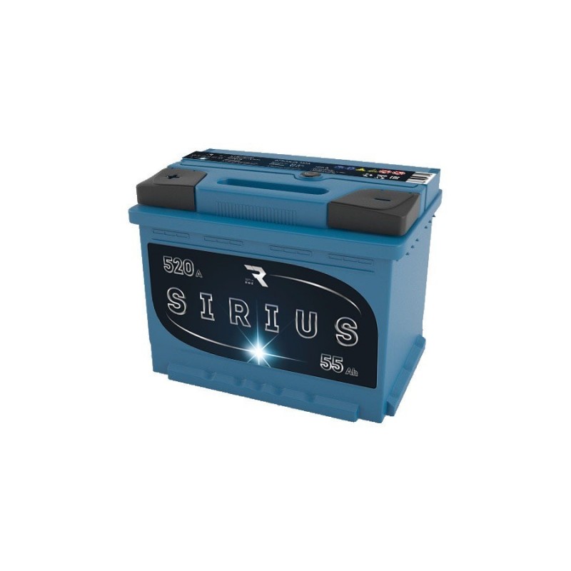 Аккумулятор SIRIUS 6CT - 55 L (1)  ёмкость 55 Ач пусковой ток 520А