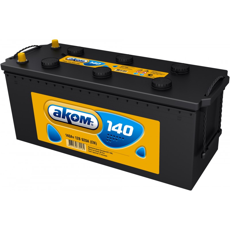 Аккумулятор АКОМ 6CT-140.4 прямая полярность