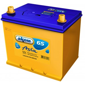 Аккумулятор АКОМ-Asia 6CT-65.0  обратная полярность- AM75D23L