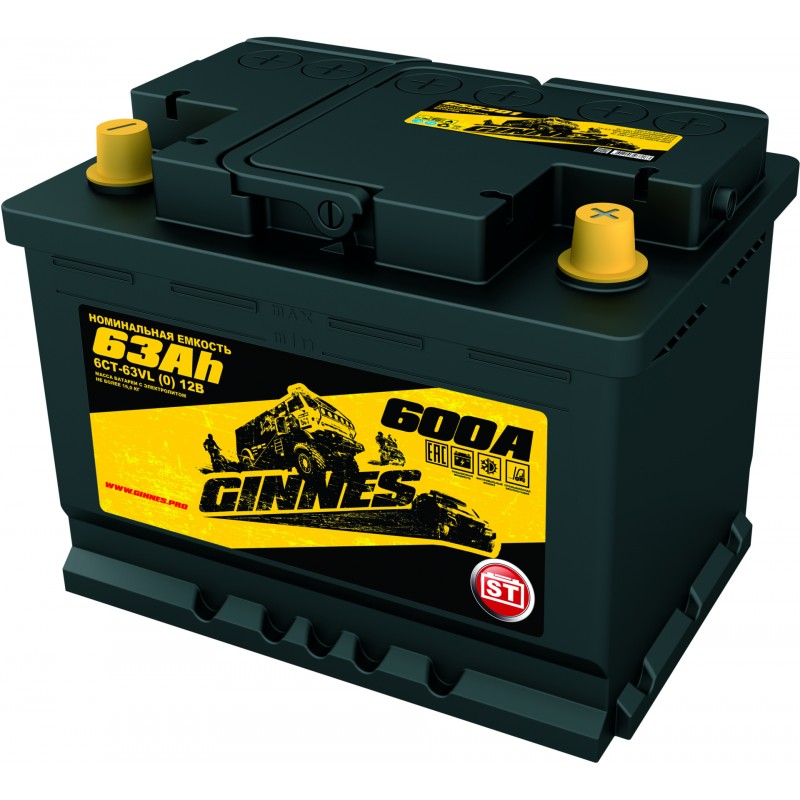 Аккумулятор GINNES ST 6CT-63.0 обратная полярность