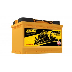 Автомобильный аккумулятор GINNES YELLOW 6CT- 75N  75 Ач (A/h) прямая полярность - GY7511